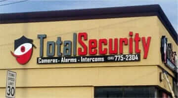 Home video surveillance camera system installation by Total Security, offering cameras, alarms, intercoms in your area.