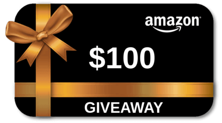 $100 Amazon card giveaway with gold ribbon, exclusive offer from Total Security.